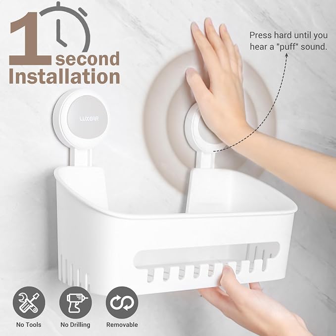 LUXEAR 4 Pack Shower Caddy Set - Image 3