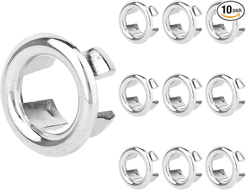 10 Pcs Sink Overflow Ring Cover, Chrome Bathroom Sink Overflow Trim Ring Cap by Unknown