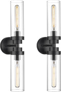 Emak 22 Inch Black Bathroom Light Fixtures Over Mirror, 2-Light Bathroom Vanity by EmakLighting