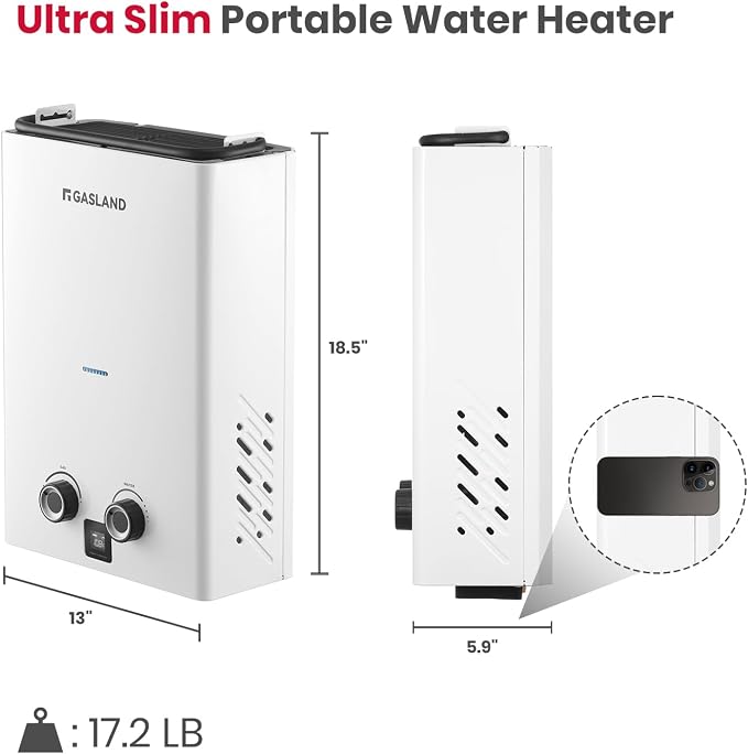 GASLAND Goshower G10 2.64GPM Outdoor Propane Tankless Water Heater, Ultra Slim - Image 4