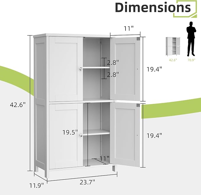 Vongrasig Bathroom Storage Cabinet, Small Bathroom Floor Cabinet - Image 3
