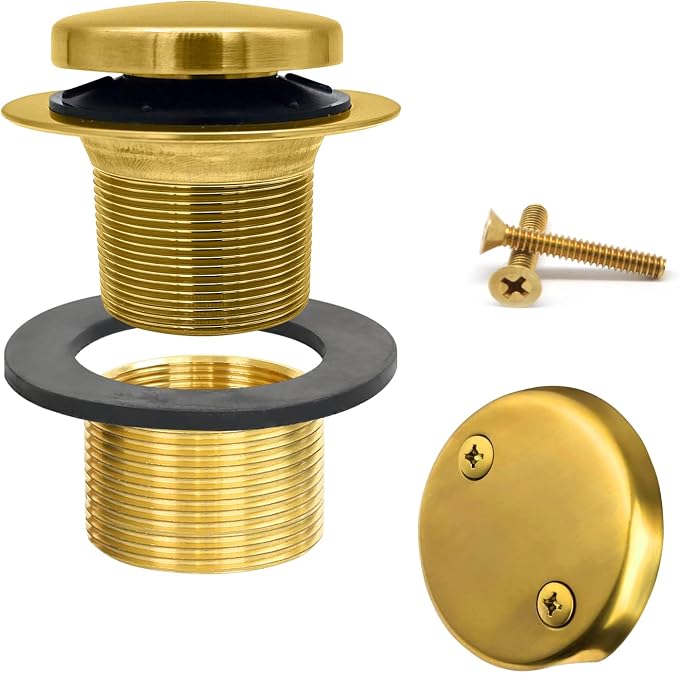 LXLTOUS Brushed Gold Toe Tap Bathtub Trim Set by OrangeDesignProductionCo