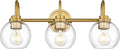 Bathroom Light Fixtures, 3-Light Brushed Gold Vanity Lights by Audickic