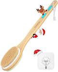 Metene Shower Brush with Soft and Stiff Bristles, Bath Dual-Sided Long Handle by Metene