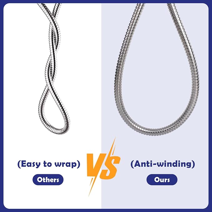 Shower Hose, 90 Inch Extra-Long Stainless Steel Handheld Stainless Steel Insert - Image 4