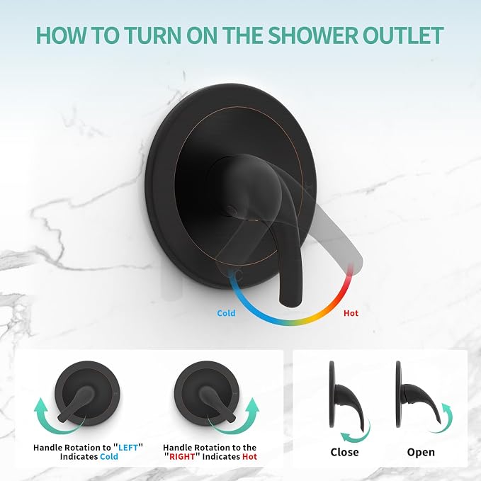 SR SUN RISE 35-Spray Shower Faucet 3-Way Combo Shower Head and Hand Held Shower - Image 7