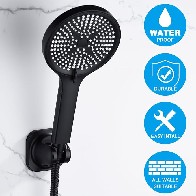 Hand Held Shower Head Holder, Adhesive Showerhead Bracket, Angle Adjustable - Image 6