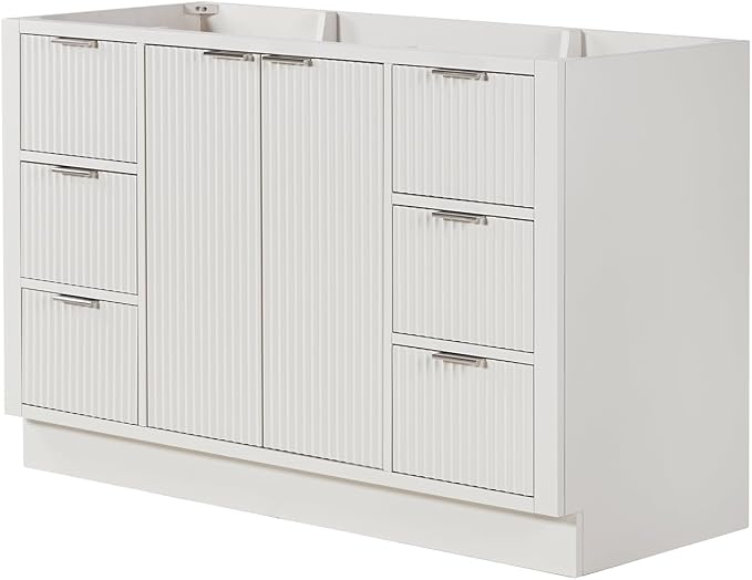 ARIEL Milan 54 Inch Single Sink Base Cabinet in Warm White - Image 3