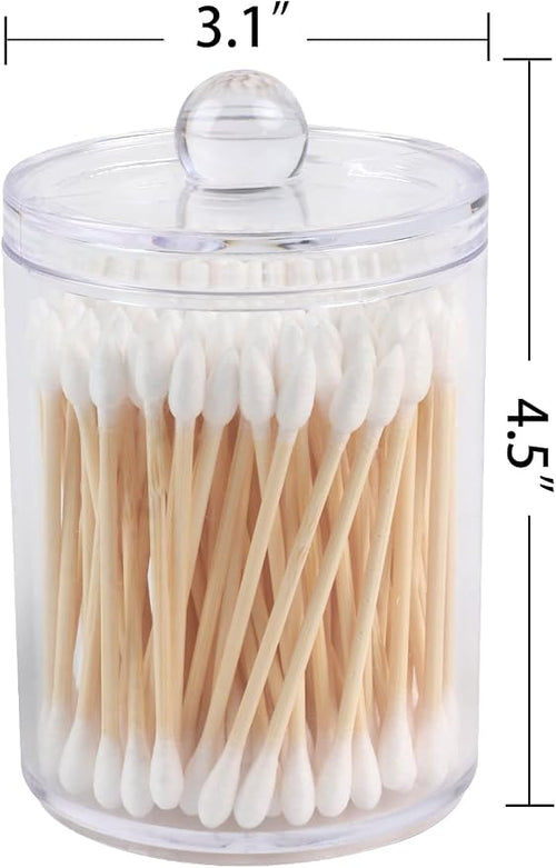 1 Pack Acrylic Qtip Holder Dispenser, Bathroom Canisters Apothecary Jar Set - Image 2