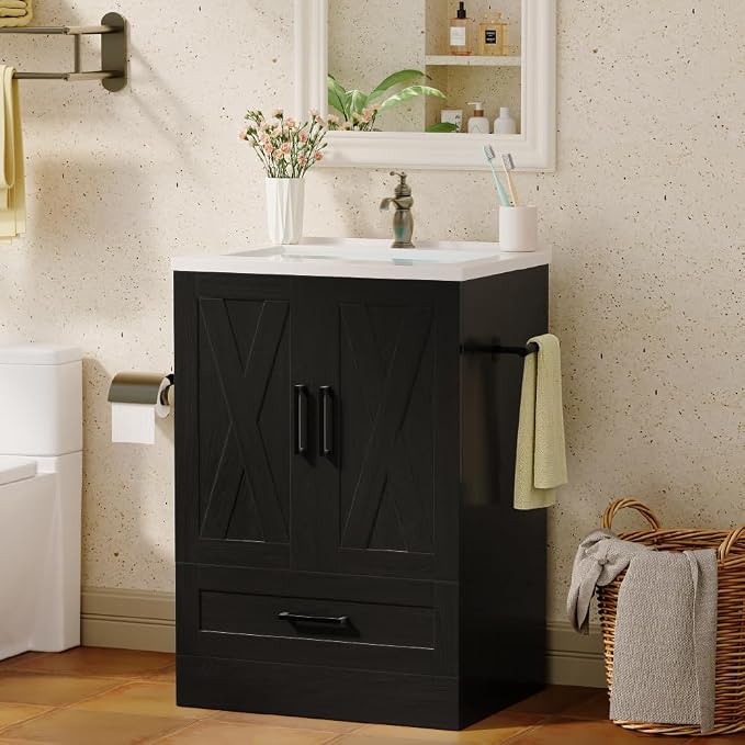 YESHOMY Bathroom Vanity with Sink, Farmhouse Cabinet Easy Assembly - Image 4