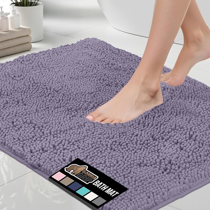 GORILLA GRIP Bath Rug Mat 30x20, Soft Absorbent Chenille, Quick Dry Microfiber by GorillaGrip