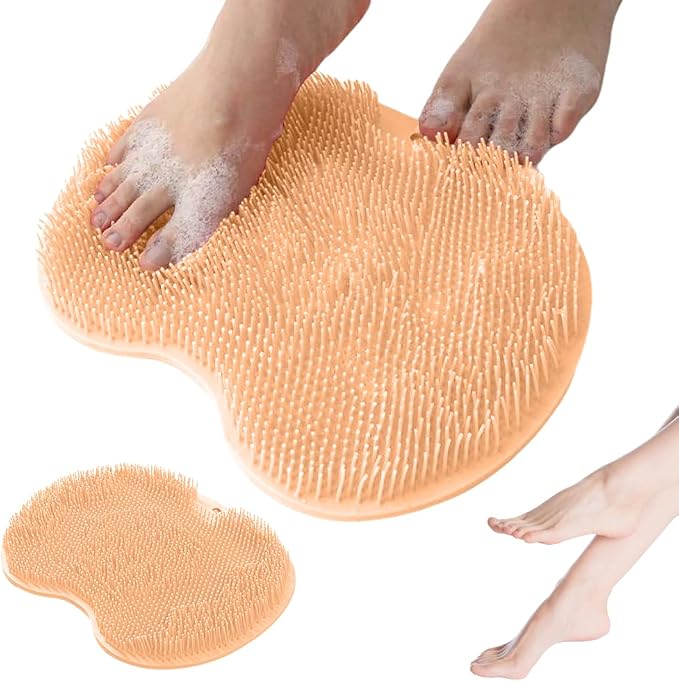 Shower Foot Scrubber Mat with Non-Slip Suction Cups, Non Slip Bathtub and by YAWOTA