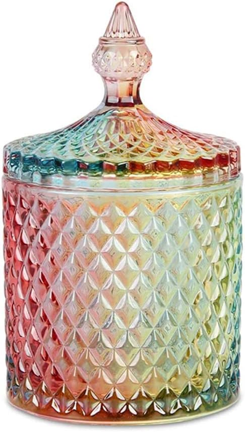 Colorful Home Decorative Jar Qtips Holder Dispenser Glass Storage Container by Unknown