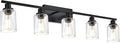 40 Inches Length Black Bathroom Lighting Fixtures, 5-Light Modern Industrial by WINSHENLighting