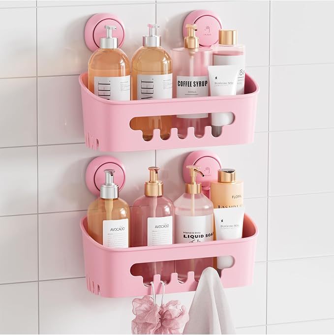 TAILI Shower Caddy Suction Cup 2 Pack, Heavy Duty Bathroom Organizer, Removable by TAILI