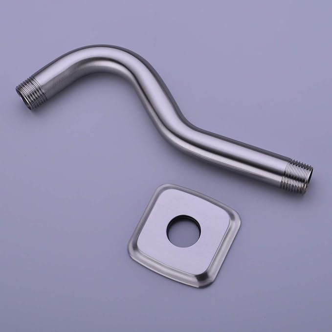 TRUSTMI Angled Shower Arm with Flange, 8-Inches Curved Stainless Steel Extension - Image 7