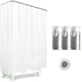 Clawfoot Tub Shower Curtain Warp Around, 180x70 Inches Clear Shower Curtain by De-Mediocre