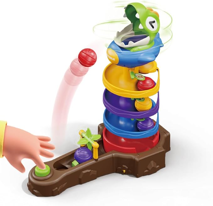 Dinosaur Ball Drop Tower for 3 4 5 6 7 8 Years Old Kids, Dino Spin Twister by Humzo