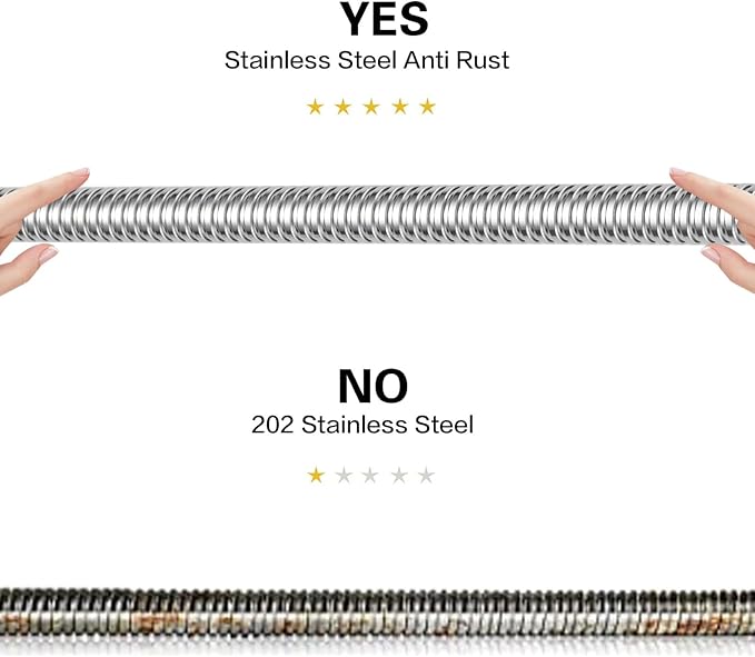 RUMOSE 79 inches Shower Hose Extra Long Stainless Steel Shower Tube Attachment - Image 4