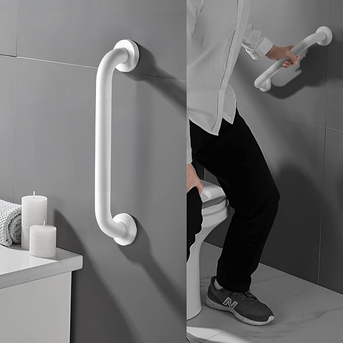 Shower Grab Bar, 2 Pack 32 Inch White Bathroom Grab Bar, 1.25" Diameter 304 - Image 7