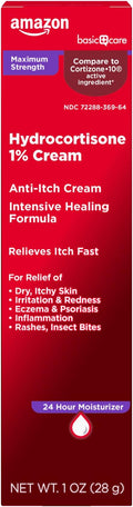 Amazon Basic Care Maximum Strength Anti-Itch Cream, Hydrocortisone 1 Percent by AmazonBasicCare