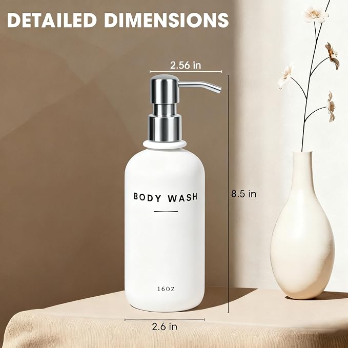 Set of 3 Shampoo and Conditioner Dispenser - 16oz Durable Shower Soap Dispenser - Image 2