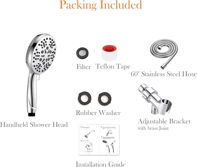 Shower Head with Handheld High Pressure-Full Body Coverage Powerful Rain - Image 8