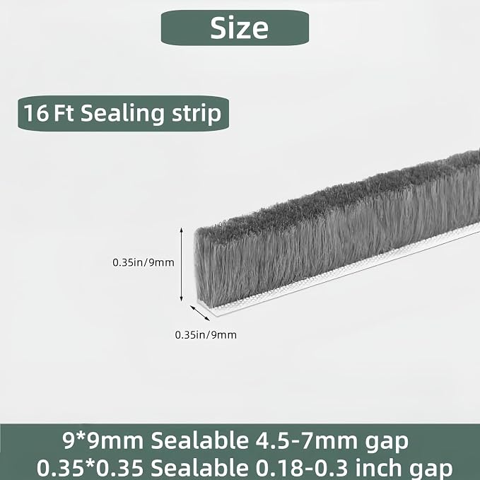 Window Weather Stripping Door Seal, 16.5FT Self-Adhesive Soundproofing Weather - Image 2