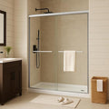50-60" Adjustable Width x 72" Height Sliding Shower Door, Aluminum Alloy Frame by IDEALHOUSE