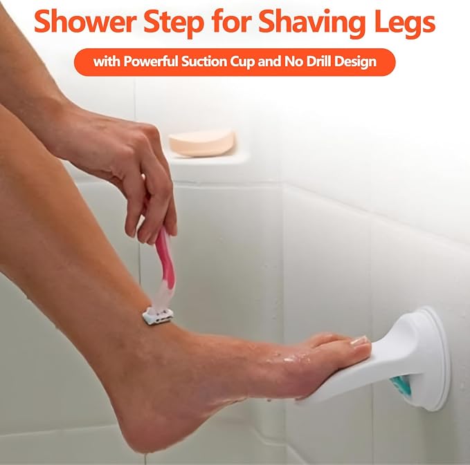 Shower Step - Shower Foot Rest for Shaving Legs, No-Hole Design, Strong Suction - Image 5