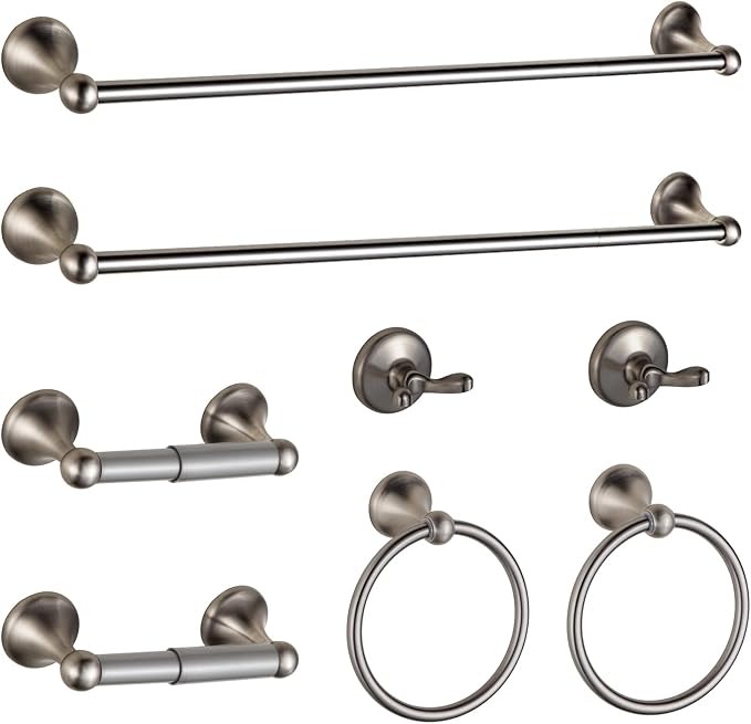 BGL Bathroom Hardware Set Brushed Nickel Adjustable Expandable Bath Towel Bars by BGL