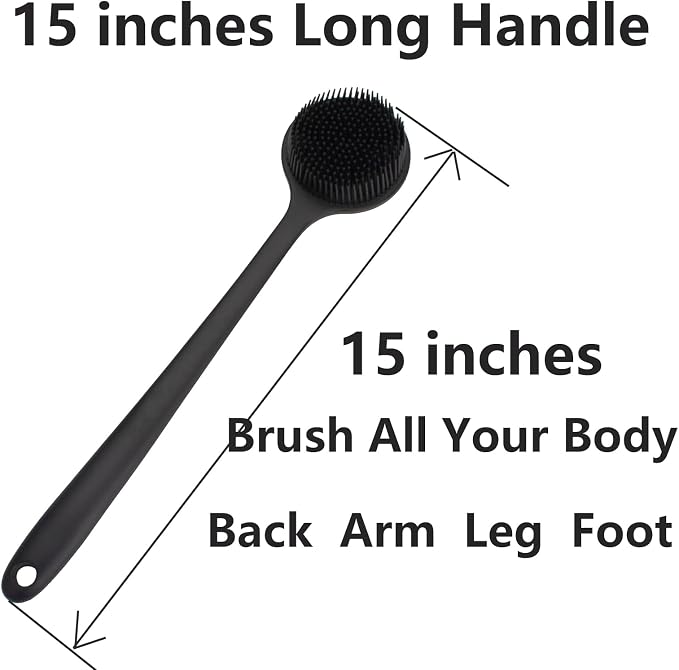 Back Scrubber for Shower, Soft Silicone Back Shower Brush Bath Body Scrubber - Image 5