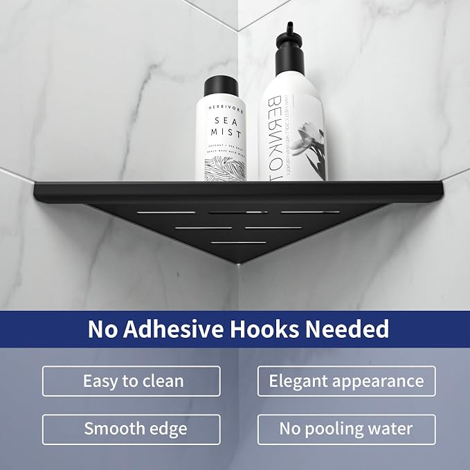 8'' Corner Shower Shelf 2PCS, 304 Stainless Steel Bathroom Shelves - Image 2