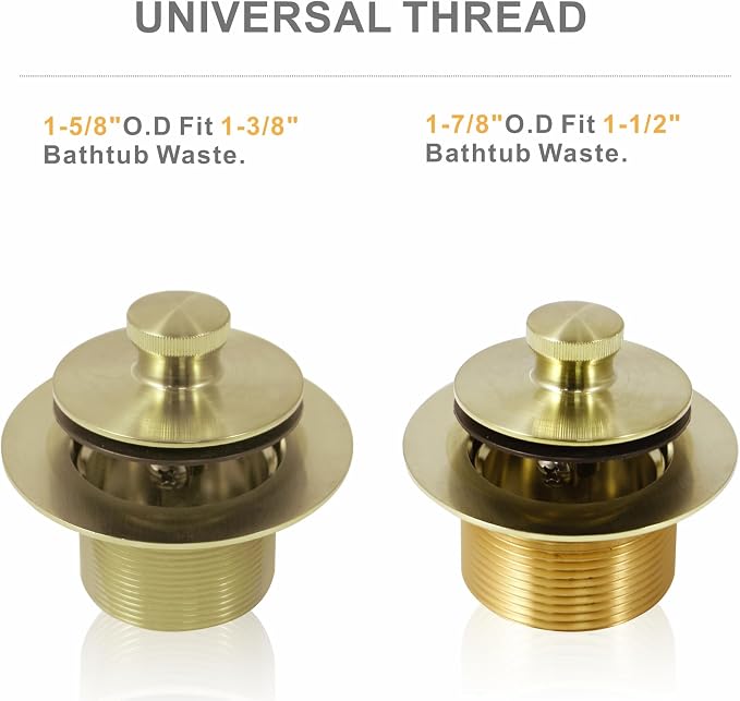 Bathtub Tub Drain Conversion Kit Assembly, Wellup Lift and Turn Twist Tub Drain - Image 4