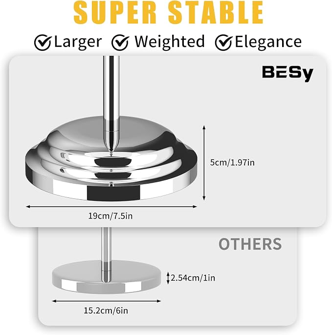BESy Toilet Paper Holder Free Standing Bathroom Toilet Tissue Holder Stand - Image 6