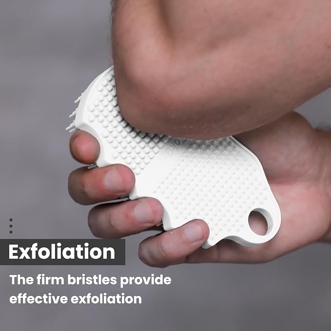 Silicone Body Scrubber Silver-Infused Dual-Sided 3-in-1 - Image 4