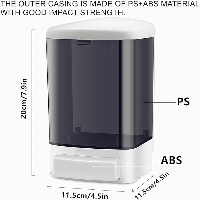 Soap Dispenser Wall Mount 1000ml–Commercial Heavy-Duty Plastic Liquid Dispenser - Image 3