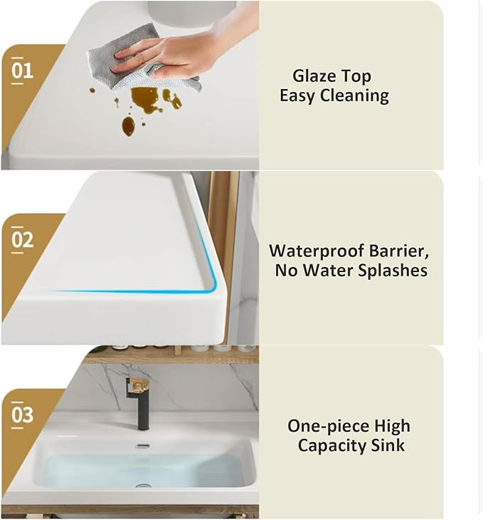 84IN Bathroom Vanity and Sink Combo - Image 4