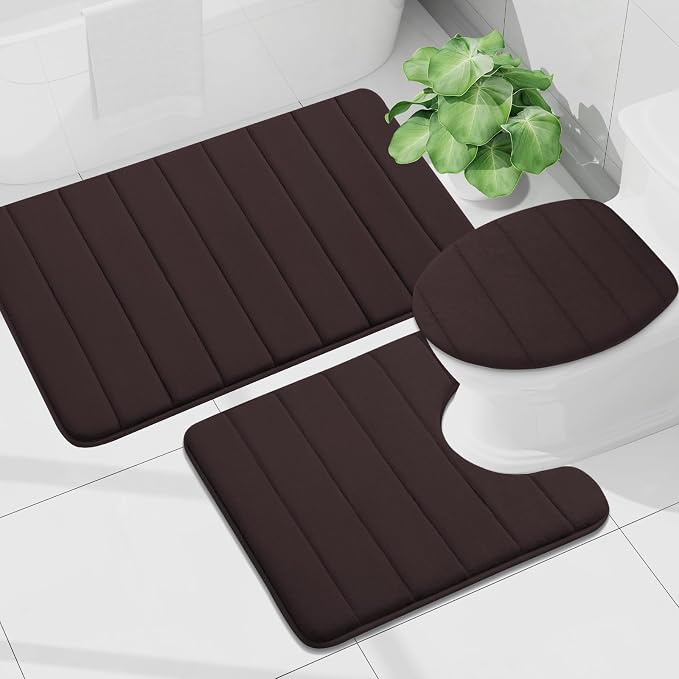 Buganda Memory Foam Bath Mat, Ultra Soft and Non-Slip Bathroom Rugs, Water - Image 7