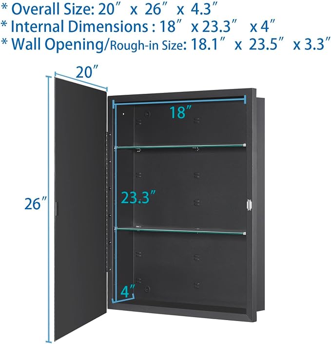 Black Bathroom Medicine Cabinet - Image 3