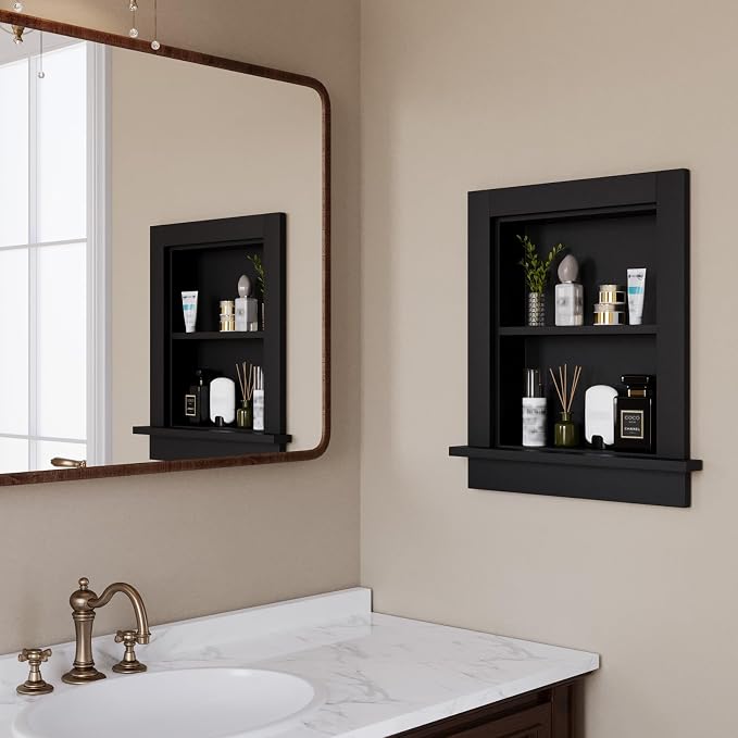 Wood Recessed Wall Niche, Wooden Medicine Cabinet - Image 4