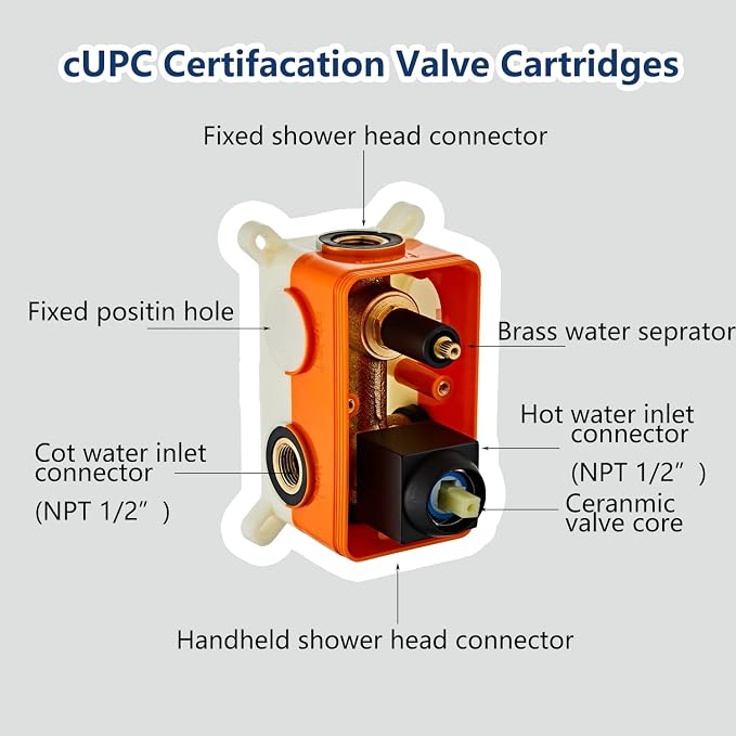 8 Inch Shower System with Tub Spout, Square High Pressure Shower Head, - Image 3