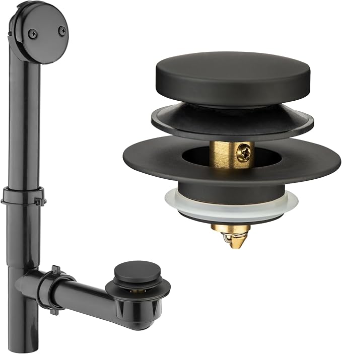 Yariwiz 1-1/2" Matte Black Bathtub Tub Drain Kit Bath Waste Overflow Drain Tube by Yariwiz