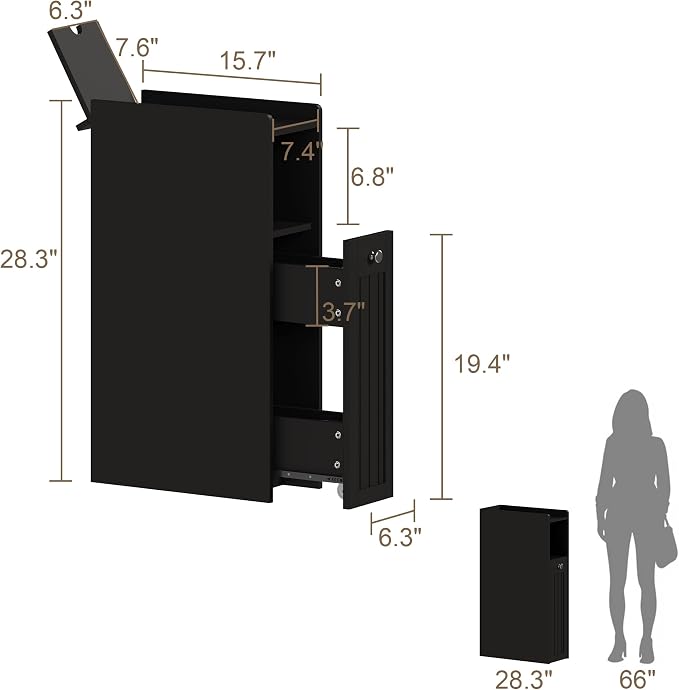 ChooChoo Slim Bathroom Storage Cabinet, Narrow Small Bathroom Organizer - Image 2