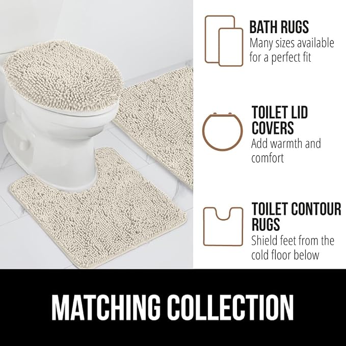 GORILLA GRIP Bath Rug Mat 36x24, Thick Absorbent Chenille, Quick Dry Microfiber - Image 8