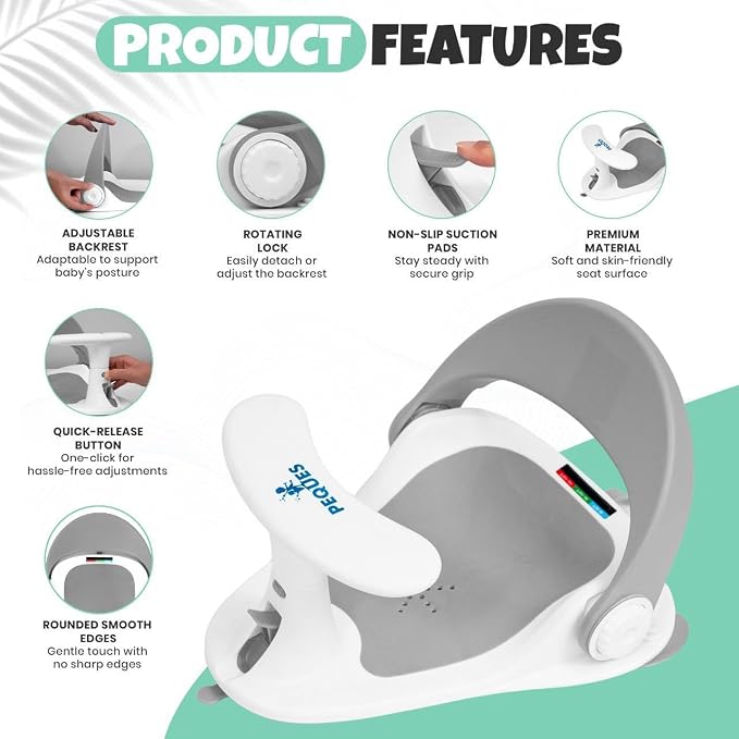 Baby Bath Seat for Babies 6 Months & Up Sitting Up | Non-Slip Bath Seat - Image 2