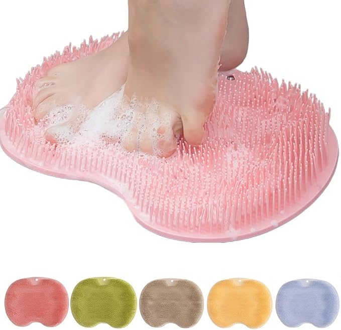 2026 New Silicone Shower Foot Scrubber Mat, Foot Back Cleaning Pad Back Washer by FWZWOZO