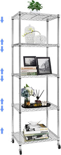 BNSPLY 5 Tier Narrow Wire Shelving Unit by BNSPLY