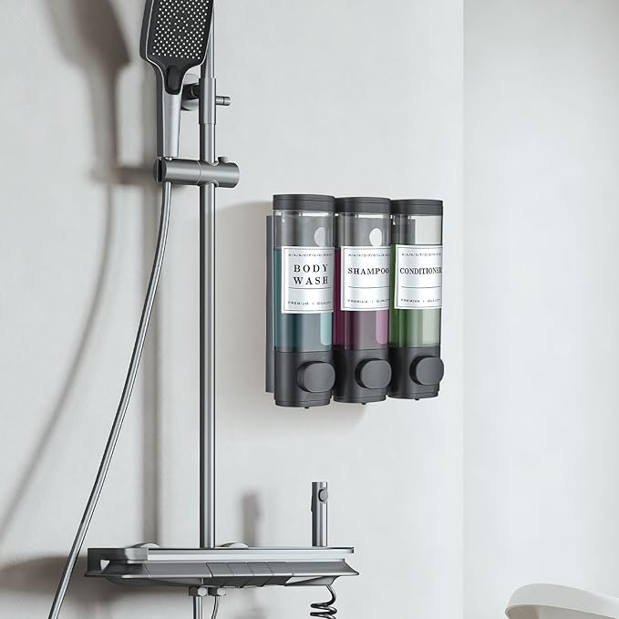 Shower Soap Dispenser Wall Mounted No Drill Shampoo Dispenser by CaboDeseado