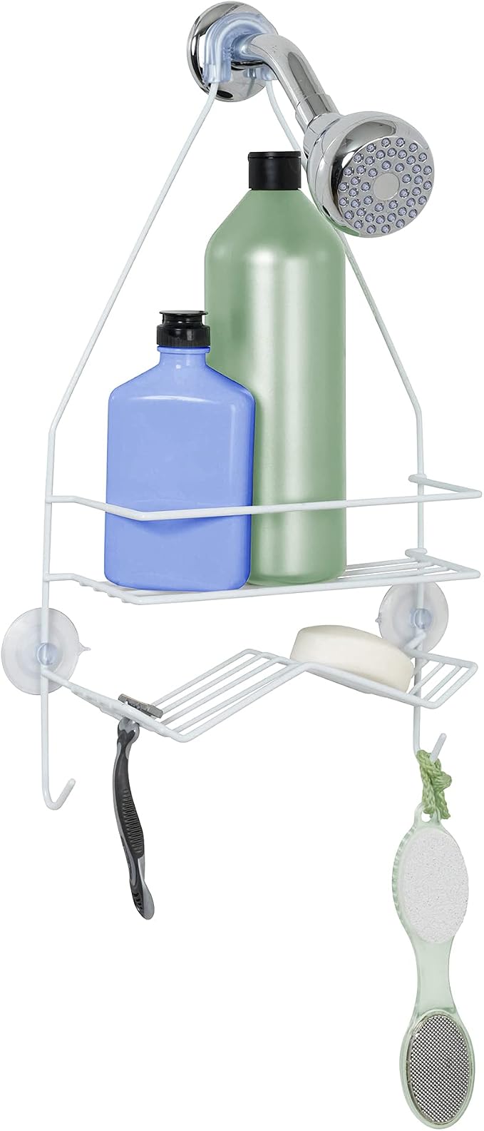 Zenna Home Rust Resistant Hanging Shower Caddy, Over the Shower Head Caddy by ZennaHome